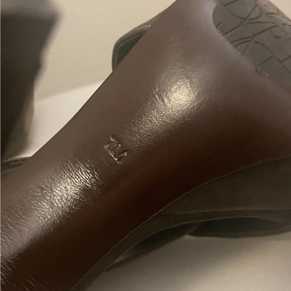 Diane Von Furstenberg DVF Olive Green Heels Size 7 Platform Suede Pumps GOOD - Picture 5 of 11